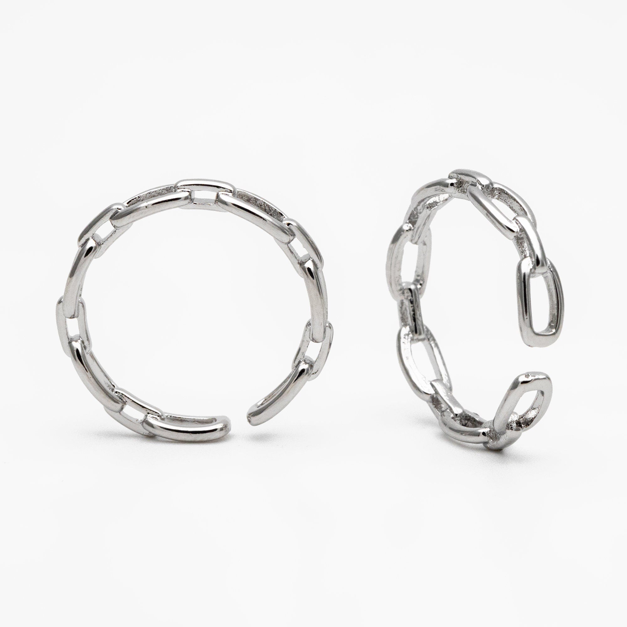 4pcs Gold/ Silver Chain Ring, Chain Ring, Adjustable Gold Ring, Dainty Rings, Adjustable Ring, Gold/ Rhodium Plated Rings (#GB-1695)